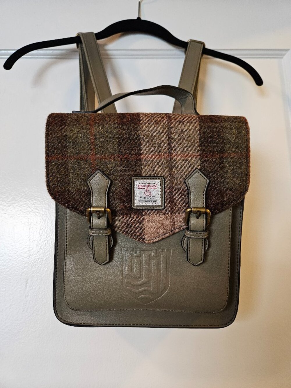 NWOT Harris Tweed & Leather Scottish The Calton mini Backpack in Chestnut - Picture 5 of 11